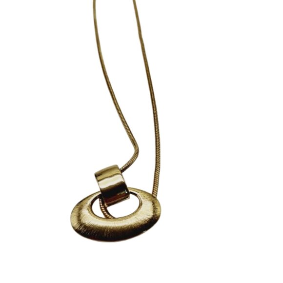 VTG Carolina Herrera Necklace Reversible Gold & Black Enamel Snake Chain Pendant - Picture 11 of 16